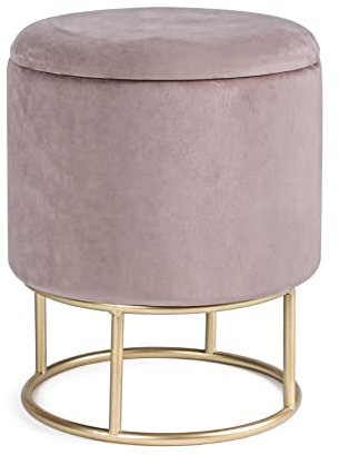 KONTE.DESIGN Pouf contenitore POLINA in Velluto Rosa