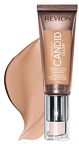 Revlon PhotoReady Candid Glow Moisture Glow Anti-Pollution Foundation, Longwear Sheer-Medium Coverage mit Natural Glow Finish, 270 Medium Beige, 22 ml