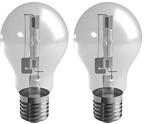 Duracell e27 100w a-shape eco alogena dimmerabile es edison screw light bulb, pari a 130w, 1800 lumen (2 lampadine)