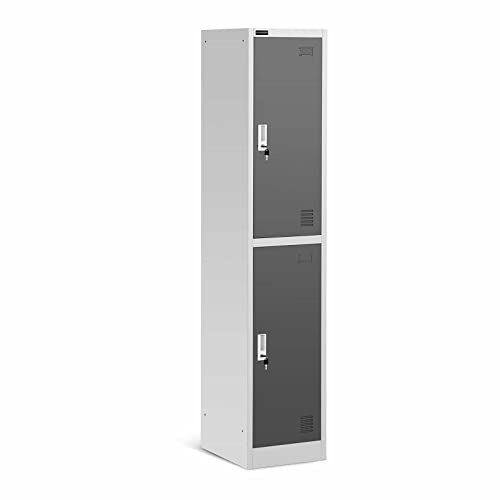 Fromm & Starck Star_MCAB_03 Spindschrank 2 Fächer grau abschließbar Metallspind Schließfachschrank Stahl beschichtet