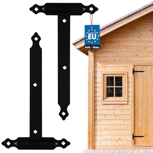 KOTARBAU® Ladenband 400 mm 2 St. Platte 245 mm Kugellager Schmiernippel Torband Türband Torscharnier Türscharnier Gartentorscharnier Scharnier (400 mm)
