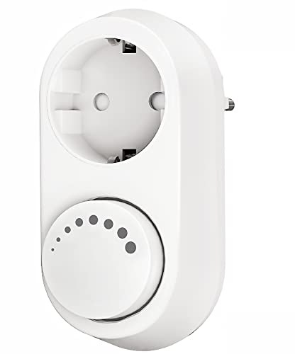 Zigtiger LED Stecker Dimmer Schalter, Dimmer Steckdose, Universal Drehdimmer Adapter für LED 3-50W und Halogen 3-100W, für dimmbare Tischlampen Stehlampen, Weiß