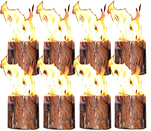 Hoyo Technology GmbH 8 Stück Schwedenfeuer Baumfackel Finnenfackel Gartenfackel Fackel H 19 cm D 14-20 cm