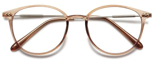VEVESMUNDO Anti Blaulicht Lesebrille Modern Hornbrille Blaulichtfilter Sehhilfe Lesehilfe Brillen Damen Herren (1 Stück Braun, 0)