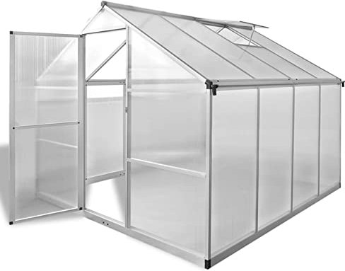 BaraSh Serre renforcée en Aluminium avec Cadre de Base 6,05 m²,Carport Abri Voiture,Serre Tunnel