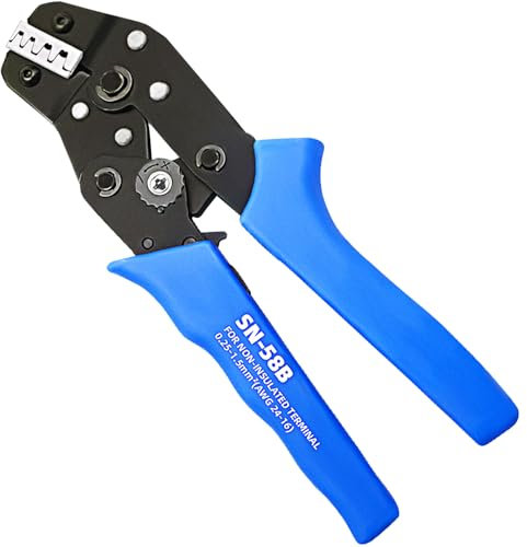 DaFuRui Herramienta de crimpado SN-58B, herramienta de crimpado de alambre de trinquete 0.25-1.5MM² 24-16AWG para Dupont, TE, JST, Molex Terminal