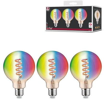 Paulmann 29165 Filament 230V Smart Home Zigbee LED Globe G95 E27 3x470lm 3x6,3W RGBW+ dimmbar Gold Leuchtmittel