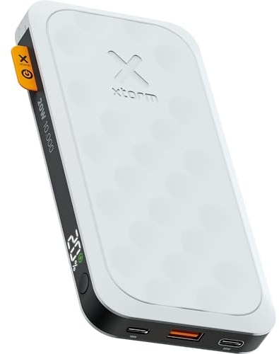 Xtorm Fuel Series 5 Powerbank 20 W, 10000 mAh, 2 x USB-C / 1 x USB-A, resistente in aereo, adatto per Samsung e iPhone, Dusk White