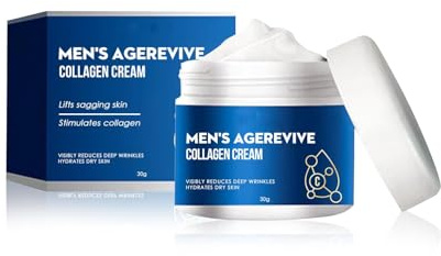 Men's Age Revive Collagen Cream, Crema Antiarrugas de Colágeno para Hombres, Miusturizante para la Piel del Rostro Masculino con Ácido Hialurónico y Niacinamida (1pcs)