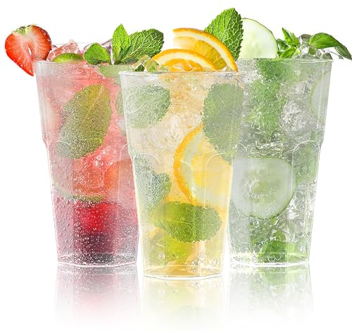 AOLUXLM Set di 50 Bicchieri Plastica Riutilizzabili, 400 ml, per Feste, Compleanni, Matrimoni