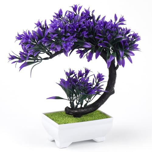 Bonsai Artificiale, Bonsai Finto, Piante Finte in Vaso, Pianta Finta Adatto per Decorare Finestre, Scrivanie, Salotti, Camere da Letto, Uffici, Ecc
