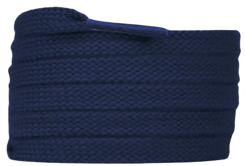 Slaace - Cordones para zapatillas, color azul marino, 8 mm, con cordones planos, para zapatillas, cordones de baloncesto, cordones planos, cordones y zapatillas – Disponible en 2 tamaños, Negro, 130