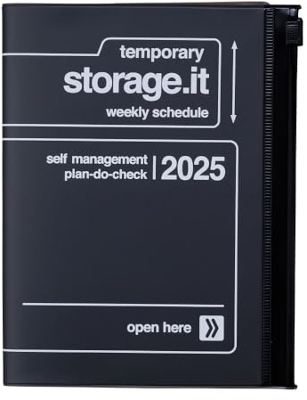 MARK'S 2024/2025 Taschenkalender A6 vertikal, Storage it, Black: Von September 2024 bis Dezember 2025