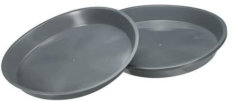 M METERXITY 5 Stück Pflanzuntersetzer - Plastik Pflanzschale Blumentopf Unterteller Rund Für Außen/Garten (12 Zoll/30.5cm Grau)