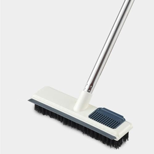 Floor Scrubbing Brush, Long Handle Floor Scrubbing Brush, Floor Scrubbing Brush With Squeegee, Hand Tile Sweeping Cleaning Brush With Hole For Kitchen, Bathroom, Tile Floor