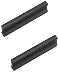Schrankgriffe Schwarz 64mm, 2 Stück Möbelgriffe Aluminiumlegierung Griffen | Schrankgriffe Eloxierte Schubladengriffe Lochabstand: 32-1024mm Küche Türgriffe Schwarze Griffe für Küchenschränke 64mm/2.5in