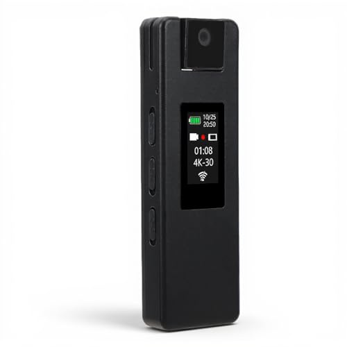 Fotocamera Indossata di Piccole Dimensioni, Videoregistratore Corporeo 4K HD con Clip, Obiettivo Rotante a 180 Gradi, Videocamera Indossabile con Rilevamento del Movimento per