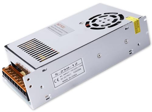 Bloc d'alimentation à découpage 12 V 20 A 240 W - Adaptateur secteur pour voiture - Transformateur LED - Transformateur de commutation - AC 110 V/220 V CC 12 V 20 A 240 W - Convertisseur de tension