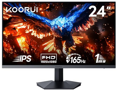 KOORUI 24 Inch Gaming Monitor, 200Hz, Fast IPS, HDR 400, 1ms, Full-HD 1080P, Adaptive Sync, VESA Mountable, HDMI/DP