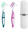 Lot de 2 brosses de nettoyage pour prothèses dentaires - Avec étui blanc - Poils multicouches et poignée ergonomique en caoutchouc - Pour l'entretien des prothèses dentaires - Vert et violet