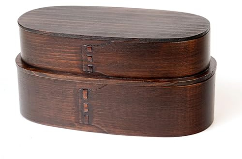 Stgbcst Fiambrera japonesa con compartimentos, fiambrera de madera, para guardería, escuela, cocina, oficina, picnic (2 unidades)