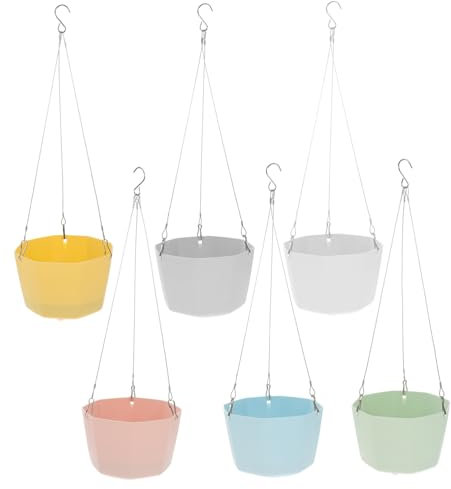 Supvox 6er-Pack Selbstbewässernde Hängekörbe Aus Kunststoff Für Pflanzen Dekoratives Blumentopf-Set Für Die Für Zuhause