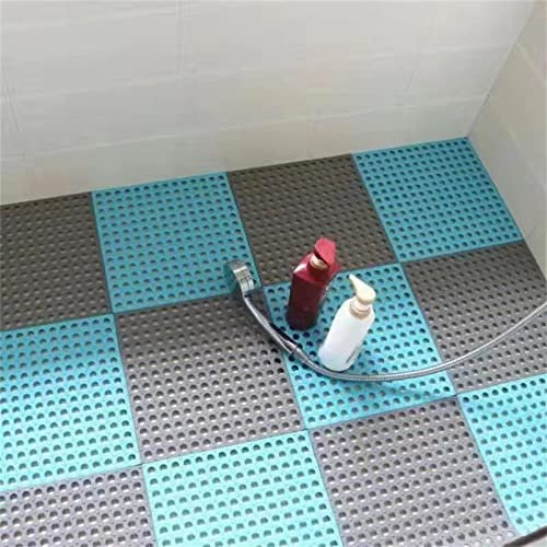 YJYJY 12 Pack Interlocking Floor Mat Restaurant Kitchen Mat with Drain Holes for Floor Anti Fatigue Bar Mat Door Mat Non