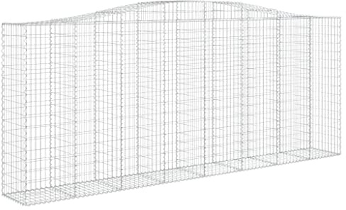 Panier de Gabion, Panier à Pierre Gabion Mur de Soutènement Clôture de Jardin arqué 400x50x160/180 cm Fer galvanisé