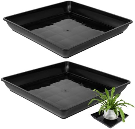 FUNOMOCYA 2pezzi Sottovaso in Pp per Piante da Vassoio per Vasi da Fiori Contenitore per Raccolta Acqua e Terra Design Semplice per Uso Quotidiano