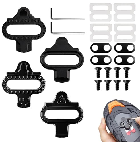 SPD Cleats Set L-Form & X-Form kompatibel mit Shimano SH51 SH56 für MTB | 304 Edelstahl, komplettes Montagekit, 2 Paare unterschiedlicher Cleats, ergonomische breite Auflage, Allwetter nutzbar