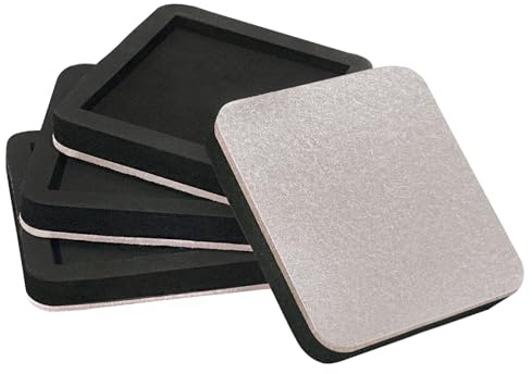 Upgraded Felt Furniture Sliders for Hardwood Floors - 4 PCS 5 Heavy Duty Furniture Movers Sliders with Unique Groove Design, Easily and Safely Move Any Item