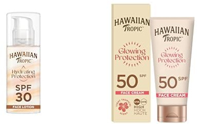 Hawaiian Tropic Silk Hydration Sun Lotion Air Soft Face Sonnencreme LSF 30, 50 ml, + Glowing Protection Gesichts-Sonnenlotion, wasserfeste Sonnencreme mit LSF 50 UVA