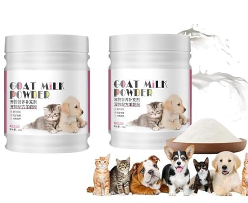 2 Latte Di Capra Per Cani, Latte Di Gattino Naturale Biologico Polvere, Sostituto Di Latte Naturale Per Cuccioli Di Gatto, Integratore Alimentare Per La Salute Del Pelo, Supporto Digestivo Svezzamento