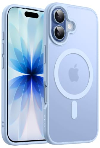 JETech Matte Magnetische Hülle für iPhone 17, Nebelblau | Kompatibel mit MagSafe, Matte Transluzent Rückseite, Dünn Stoßschutz