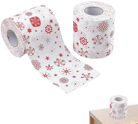 Rouleau de papier toilette de Noël - Rouleau de mouchoirs avec motif Père Noël, Rouleau de mouchoirs décoratif pour les vacances, Salle de bain amusante saisonnière, Décoration de salle de bain