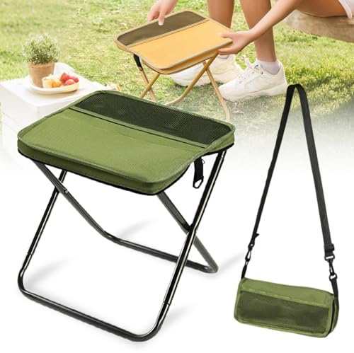 Ultraleichter, tragbarer Klapphocker für Wandern & Camping, kompakter Outdoor-Sitz mit Tragetasche, ideal für Angeln, Picknick, Reisen und Rucksackreisen