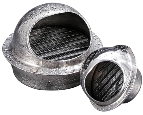 Abluftgitter Edelstahl, Ø50mm/80mm/190mm/300mm, Wetterschutzgitter Rund, Lüftungsgitter Außenwände Mit Vogelschutzgitter, für Auspuff, Abdeckung Dunstabzug Außen(150mm/5.9″)