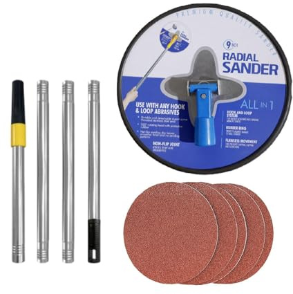 Ziociura 1 Lijadora de Paneles de Yeso Manual de Aluminio Disco Grados Mango Extensible Y de Cambio Rápido de Lija Adecuada para Trabajos, Azul