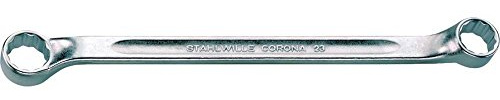Stahlwille 41071011 Double Ended Ring Spanner, Made of Chrome Alloy Steel & Chrome Plated, Shallow Offset with Anti-Slip Drive Profile, For Work in Confined Spaces, Size 10 x 11 mm, L. 188 mm