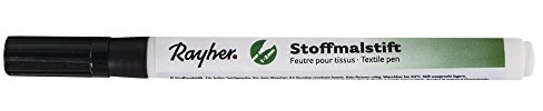 Rayher Marqueur pour textiles, noir, 1 pce., pointe fine, résistante, permanent, lavable 30°C, arts créatifs, vêtements-3823501