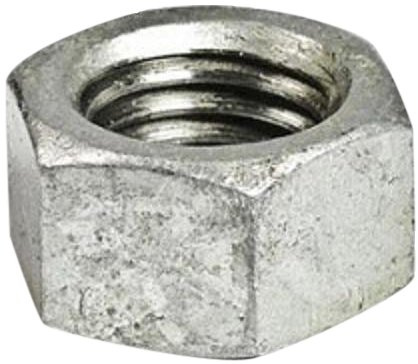 Steel Hex Nut, Hot-Dipped Galvanized Finish, Grade 2, ASME B18.2.2, 1/2-13 Thread Size, 3/4 Width Across Flats, 7/16 Thick (Pack of 50)