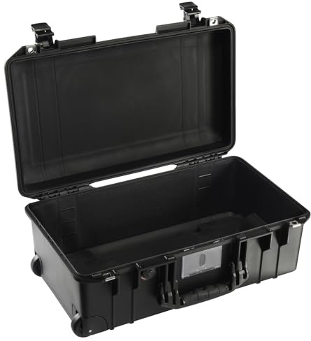 PELI 1535 Air Leichter Schützender Trolley für Kamera- und Fotografieequipment, Wasser- und Staubdicht, 27L Volumen, Ohne Schaumstoffeinlage, Farbe: Schwarz