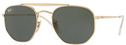 Ray-Ban Rayban Unisex-Erwachsene 0RB3648 001 54 Sonnenbrille, Gold (Gold/Green)