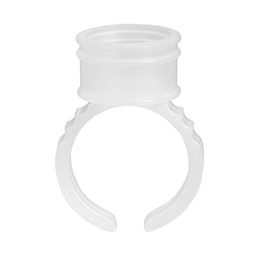 100 Stück Wimpernverlängerung Halter, Kunststoff Künstliche Wimpern Halter, Pigment Ringe, für Salon Individuelle Extensions Wimpernverlängerung Tattoo