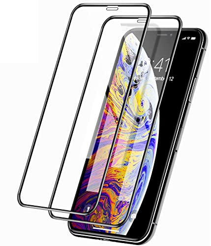 YTZJ Direct 2-Pack Full Coverage Screen Protectors for Apple iPhone 11 Pro, iPhone Xs and IPhone X 5.8-Inch, Premium Tempered Glass Film, Full Protection, High Clarity, Case-Friendly