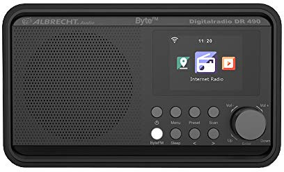 Albrecht DR490 ByteFM, Internet/DAB+/UKW Radio mit Farbdisplay, 27492, Radiosteuerung via Smartphone-App, ByteFM Direktwahltaste, Farbe: schwarz