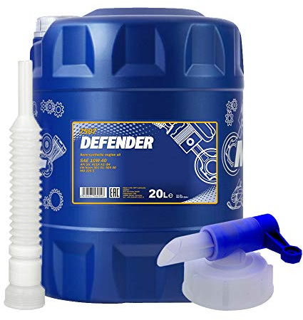 MANNOL 20 Liter, Defender 10W-40 MOTORÖL + HAHN + Schlauch
