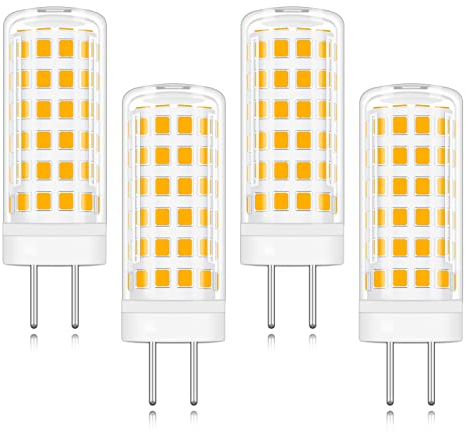XIMNCHNI GY6.35 Led 12V Ersatz GY6.35 Halogen 60W 50W Warmweiß Bipin Sockel 6W Stromsparer Niedervoltlampe Klein Birne G6.35 Stiftsockellampe led Nicht Dimmbar 4er Pack