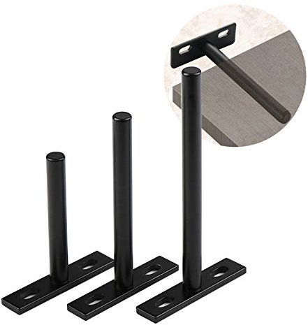 6 Pezzi Supporto per Mensola Galleggiante Nero - per DIY Mensole per Pareti Galleggianti - per Mensole in Legno A Scomparsa A Parete E Decorazione Murale