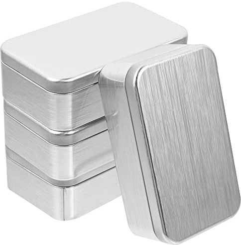 Cabilock Weißblechdose Mit Deckel 4Er Set Leere Blechdose Für Süßigkeiten Kleine Geschenkverpackung Für Hochzeit Und Gastgeschenke Aufbewahrungsbox Für Usb-Sticks Schlüsselanhänger